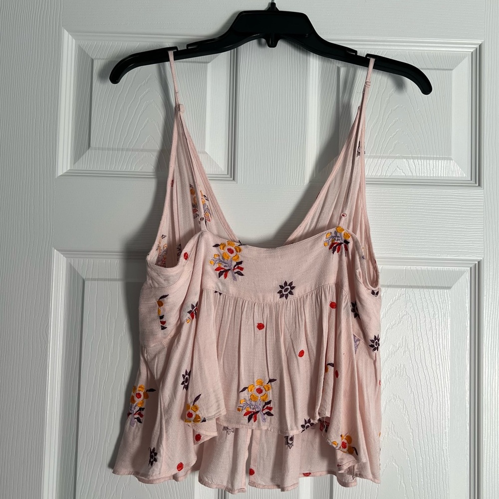 pink embroidered free people tank top - Picture 2 of 3